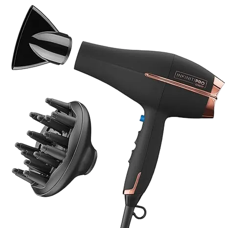 INFINITI PRO by CONAIR Hair Dryer, 1875W Blow Dryer with Diffuser and Concentrator